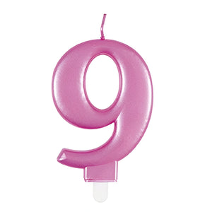 Metallic Pink Candles Number Birthday Candles