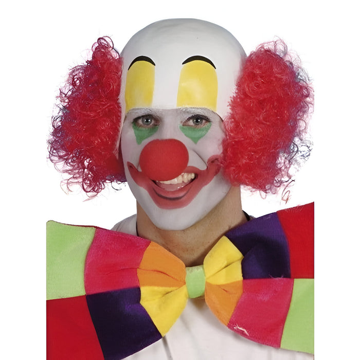 Clown Head Piece with Curly Red Hair - (Adult)