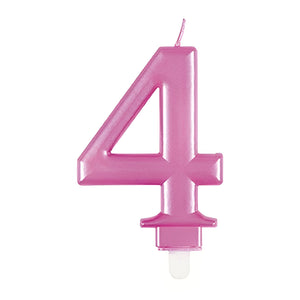 Metallic Pink Candles Number Birthday Candles