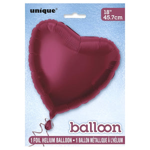 Colour Heart Shaped Helium Foil Balloons - 18"