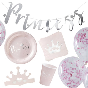 Silver Foiled Princess Complete Party In A Box - Party In A Box