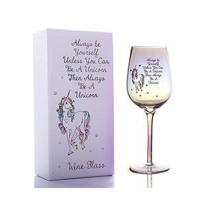 Unicorn Lustre Wine Glass with Diamante Gems