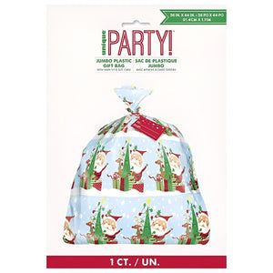 Santa Plastic Gift Bag -  Jumbo