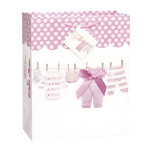 Gift Bag - Baby Clothesline, Pink Bag (Medium)