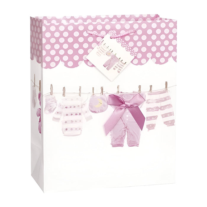 Gift Bag - Baby Clothesline, Pink Bag (Medium)