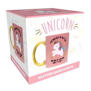 Unicorn Glitter Handle Mug