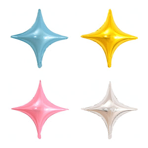 Assorted Corner Star Shaped Helium Balloons - Pack of 6 (10"/26")