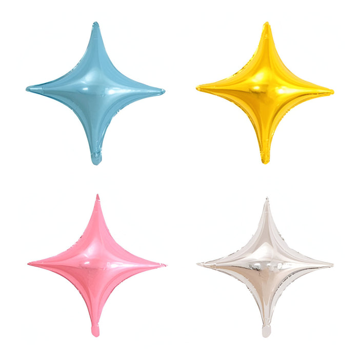 Assorted Corner Star Shaped Helium Balloons - Pack of 6 (10"/26")