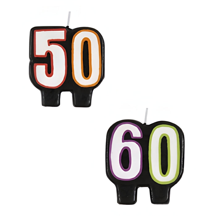 Birthday Cheer Number Candles - (50, 60)