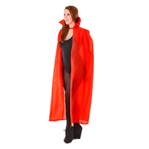 High Collar Red Dracula Cloak - 56"