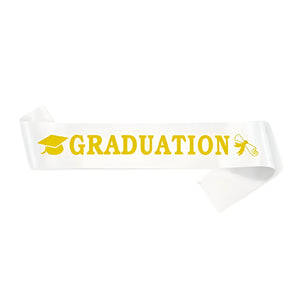 "GRADUATION" Sash - White