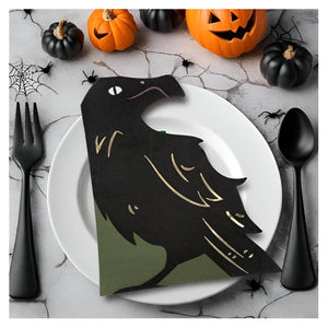 Halloween Crow Shaped Napkin - Pack of 16