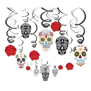 Black & Bone Swirl Decorations (Mega Pack) - 30 pieces