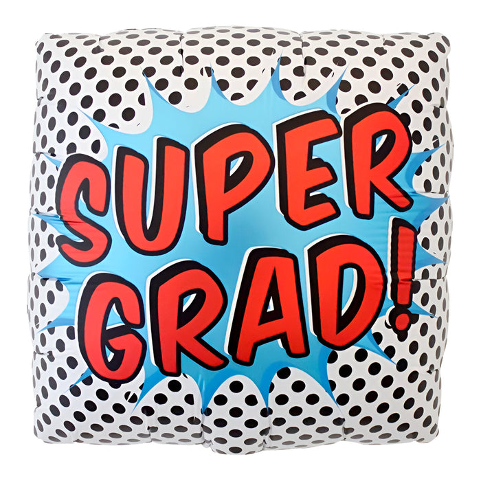 "Super Grad" Square Shaped Helium Foil Balloon - 18"