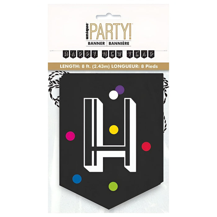 "Happy New Year Banner" - Neon Dots 8ft.