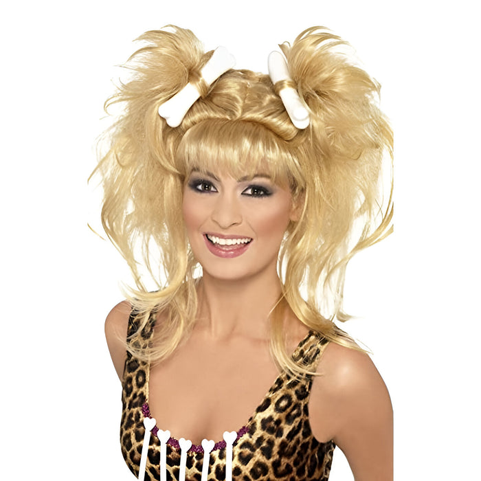 Crazy Cavegirl Bunches Wig - Blonde (Adult)