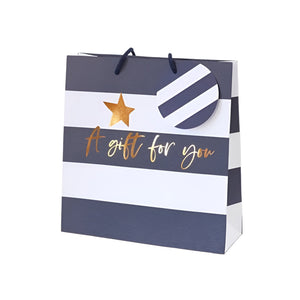 Gift Bag - Blue Stripe (Medium)