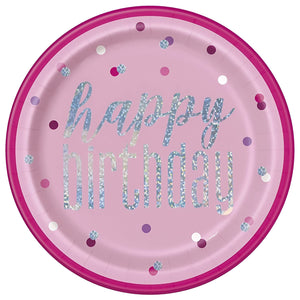 Glitz Pink & Silver Birthday Party Accessories & Tableware