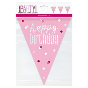 Glitz Pink & Silver Birthday Party Accessories & Tableware