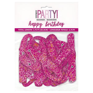 Glitz Pink & Silver Birthday Party Accessories & Tableware