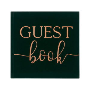 Botanical Wedding Guest Book -  Velvet, Green