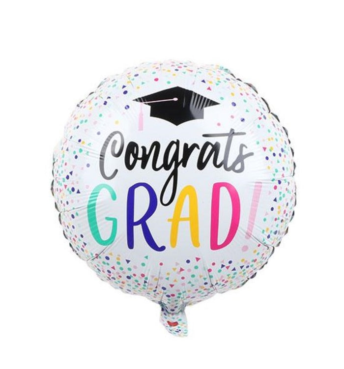 Graduation "Congrats GRAD!" Square Helium Foil Balloon - 18"