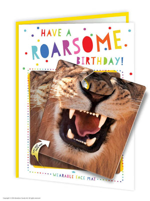 'Have A Roarsome Birthday' Face Mat Card