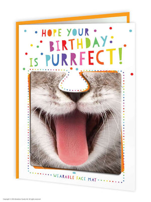 'Hope Your Birthday Is Purrfect' Face Mat Card