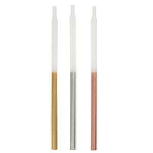 Metallic Dipped Birthday Candles, Assorted - Pack of 12