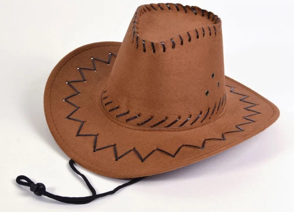Cowboy Hat Stitched Brown - Child