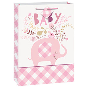 Gift Bag - Pink Floral Elephant Bag (Jumbo)
