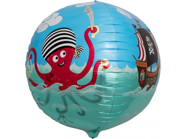 Pirate Sphere Helium Foil Balloon - 17"