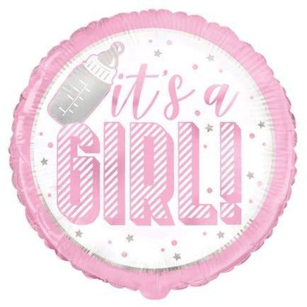 "It's A Girl!" Pink Baby Shower Helium Foil Balloon - 18"