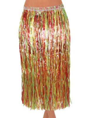 Hawaiian Hula Skirt, Long - Multi-Coloured (Adult)