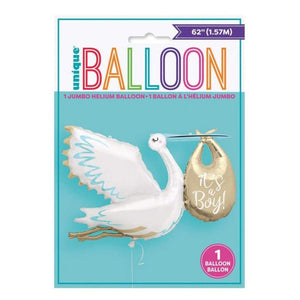 "It's A Boy" Stork Design Helium Foil Balloon - 62"