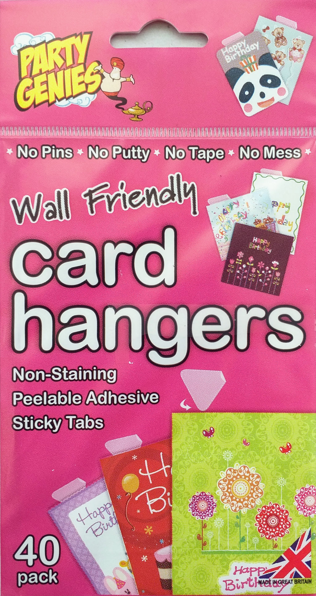 Party Genies - Wall Friendly Card hangers (Pack of 40)