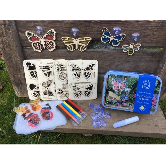 Gift In A Tin - Butterflies & Bees Suncatcher Kit