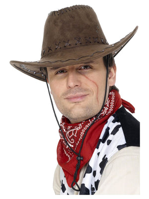 Suede Look Cowboy Hat - Brown
