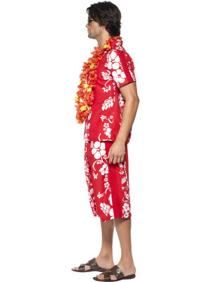 Hawaiian Hunk Costume Set - Red (Adult)