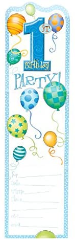 Blue Balloons "1st Birthday" Party Invitations