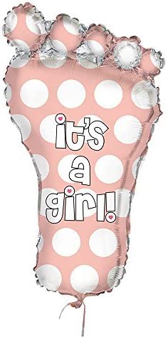 Giant Footprint "It's A Girl" Baby Shower Helium Foil Balloon - 31"