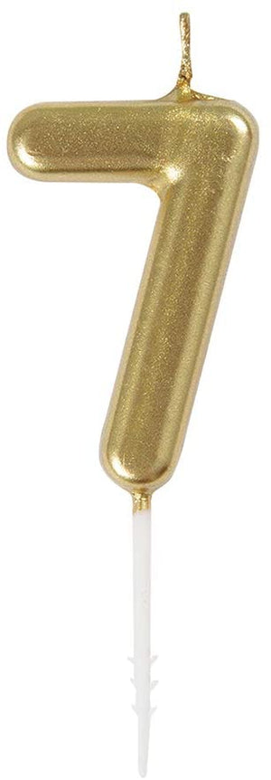 Mini Gold Number Pick Birthday Candles