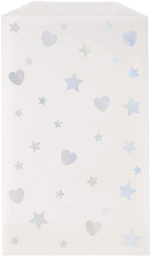 Iridescent Hearts & Stars Glassine Party Bags