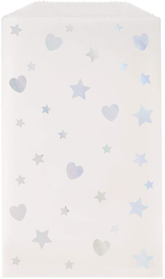 Iridescent Hearts & Stars Glassine Party Bags