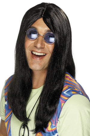 Neil Hippie Wig - Black (Adult)