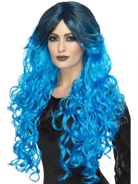 Gothic Glamour Wig - Electric Blue (Adult)