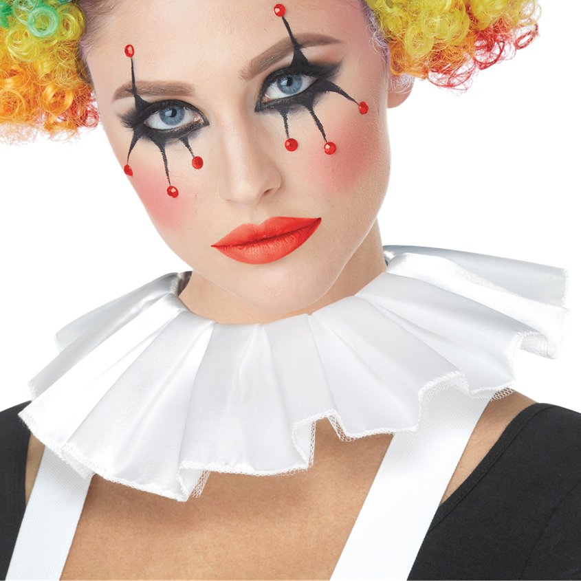Clown Neck Ruffle - White – Posters Abu Dhabi