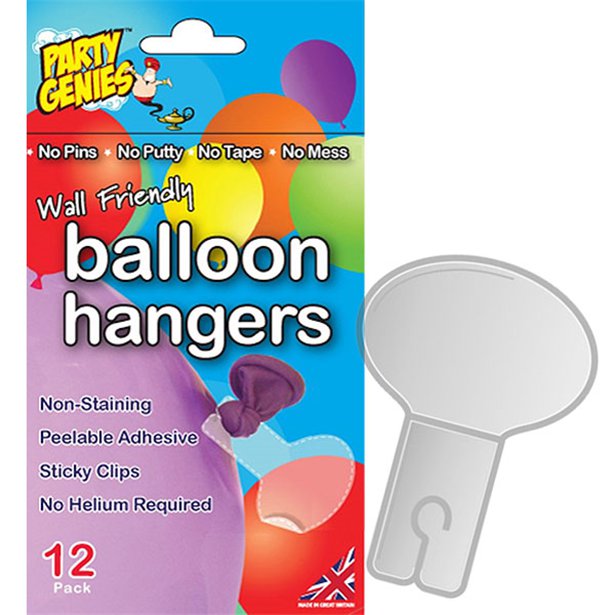 Party Genies - Wall Friendly Balloon Hangers (Pack of 12)