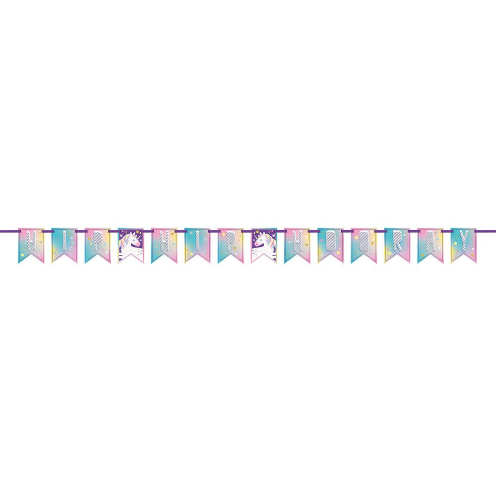 Unicorn Party Bunting Banner - 7ft
