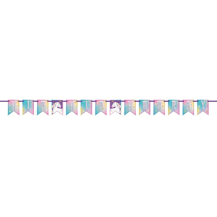 Unicorn Party Bunting Banner - 7ft